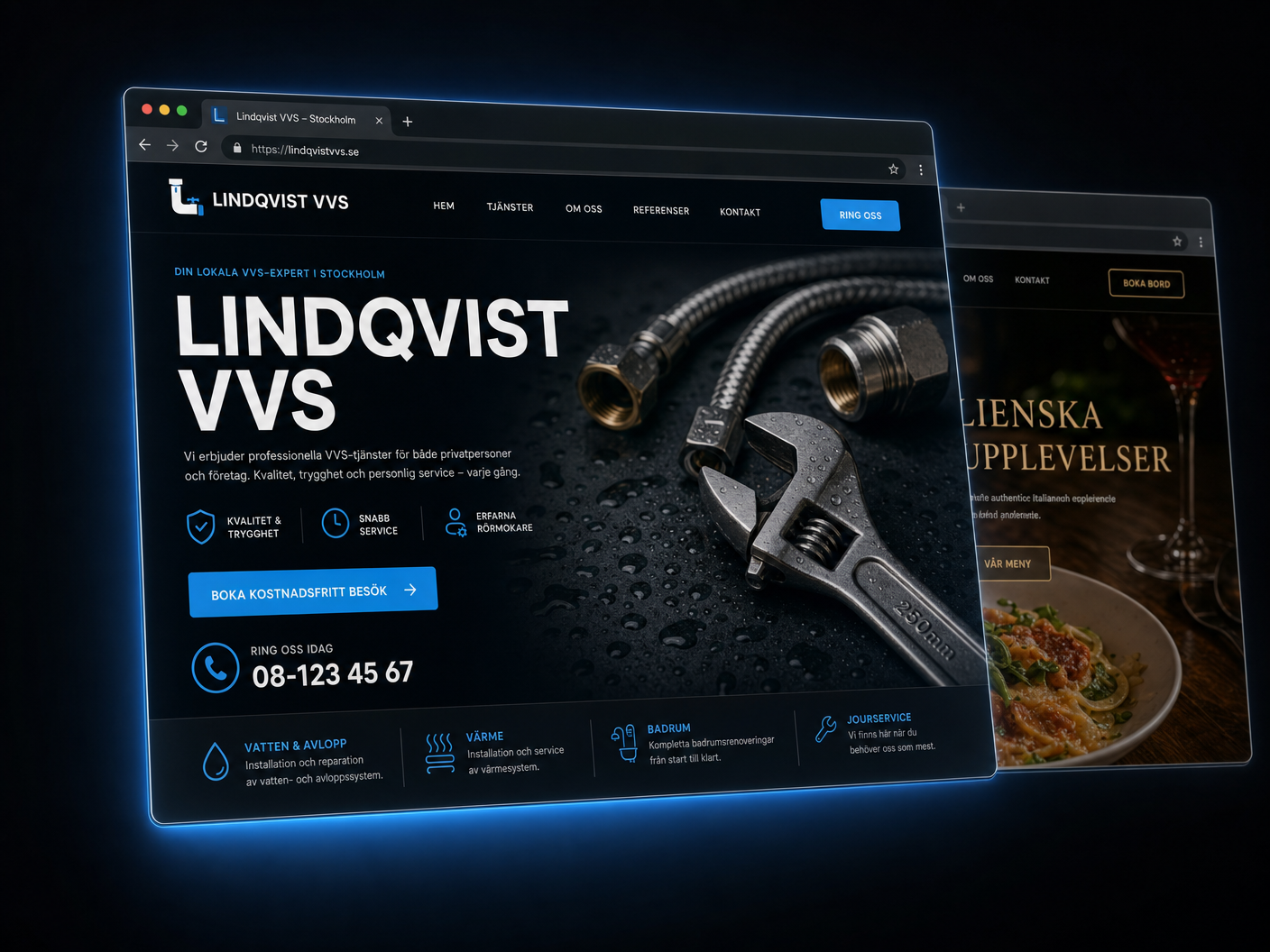 Exempel på hemsida för lokalt företag